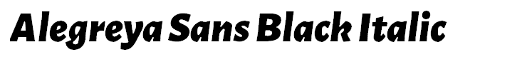 Alegreya Sans Black Italic