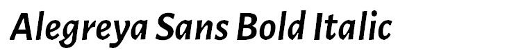 Alegreya Sans Bold Italic