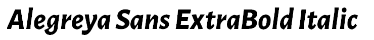 Alegreya Sans ExtraBold Italic