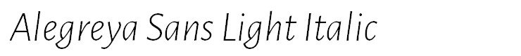 Alegreya Sans Light Italic
