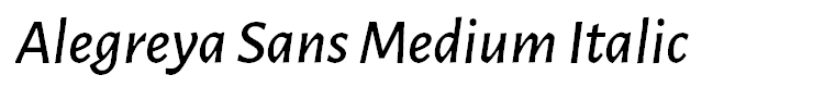 Alegreya Sans Medium Italic