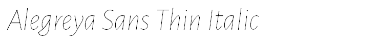 Alegreya Sans Thin Italic