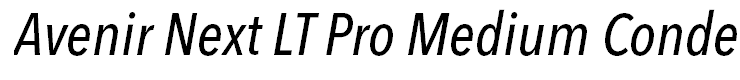 Avenir Next LT Pro Medium Condensed Italic