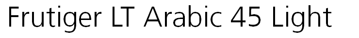 Frutiger LT Arabic 45 Light
