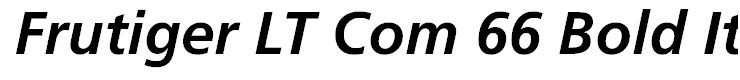 Frutiger LT Com 66 Bold Italic