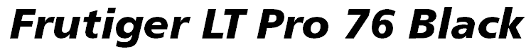 Frutiger LT Pro 76 Black Italic