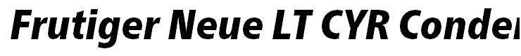 Frutiger Neue LT CYR Condensed Black Italic