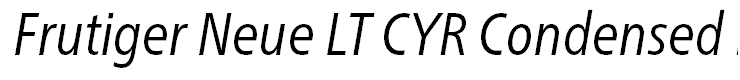 Frutiger Neue LT CYR Condensed Book Italic