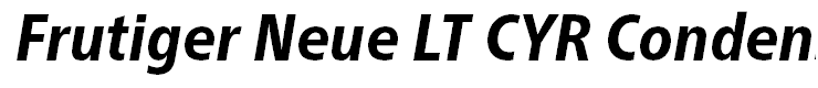 Frutiger Neue LT CYR Condensed Heavy Italic