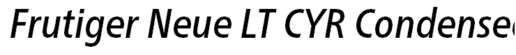 Frutiger Neue LT CYR Condensed Medium Italic