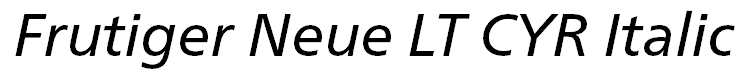 Frutiger Neue LT CYR Italic