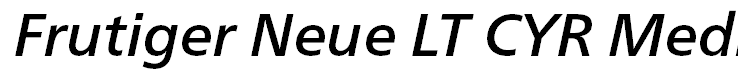 Frutiger Neue LT CYR Medium Italic