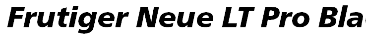 Frutiger Neue LT Pro Black Italic