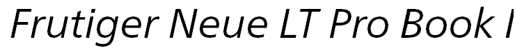 Frutiger Neue LT Pro Book Italic
