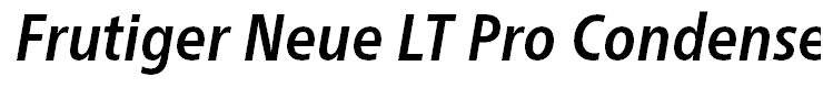 Frutiger Neue LT Pro Condensed Bold Italic