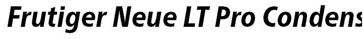 Frutiger Neue LT Pro Condensed Heavy Italic