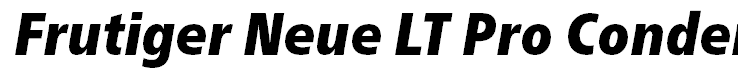 Frutiger Neue LT Pro Condensed Extra Black Italic