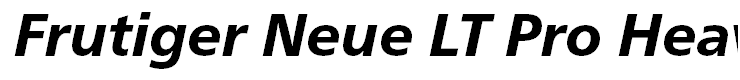 Frutiger Neue LT Pro Heavy Italic