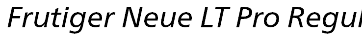 Frutiger Neue LT Pro Regular Italic