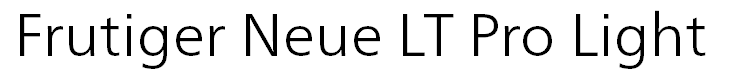 Frutiger Neue LT Pro Light