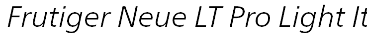 Frutiger Neue LT Pro Light Italic