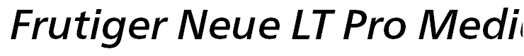 Frutiger Neue LT Pro Medium Italic