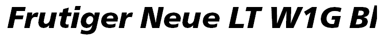 Frutiger Neue LT W1G Black Italic