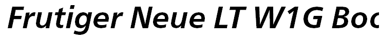 Frutiger Neue LT W1G Book Bold Italic