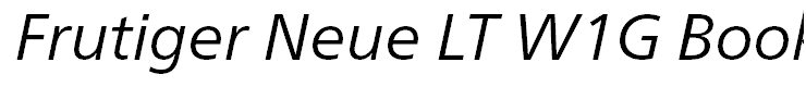 Frutiger Neue LT W1G Book Italic