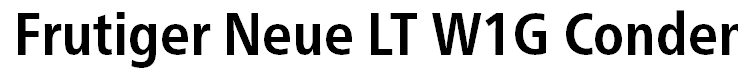 Frutiger Neue LT W1G Condensed Bold