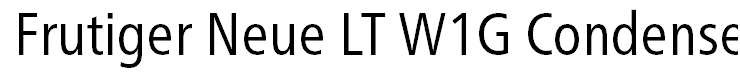 Frutiger Neue LT W1G Condensed Book