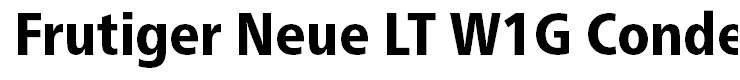 Frutiger Neue LT W1G Condensed Heavy