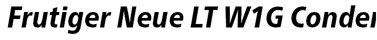 Frutiger Neue LT W1G Condensed Heavy Italic
