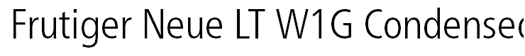 Frutiger Neue LT W1G Condensed Light