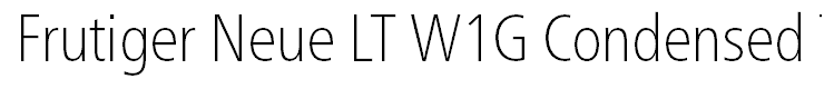 Frutiger Neue LT W1G Condensed Thin