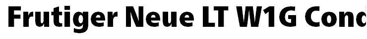 Frutiger Neue LT W1G Condensed Extra Black