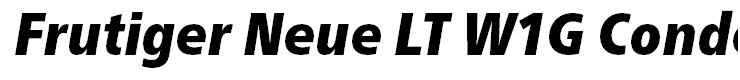 Frutiger Neue LT W1G Condensed Extra Black Italic