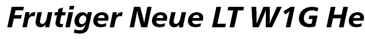 Frutiger Neue LT W1G Heavy Italic