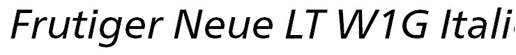 Frutiger Neue LT W1G Italic