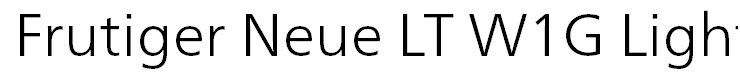 Frutiger Neue LT W1G Light