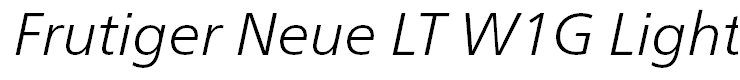 Frutiger Neue LT W1G Light Italic