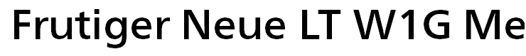 Frutiger Neue LT W1G Medium