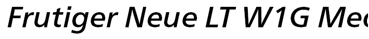 Frutiger Neue LT W1G Medium Italic