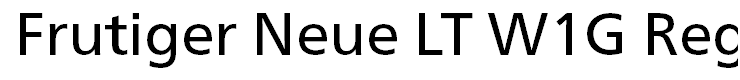 Frutiger Neue LT W1G Regular