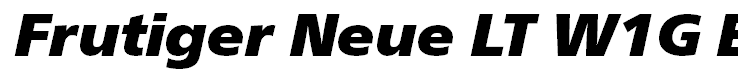 Frutiger Neue LT W1G Extra Black Italic