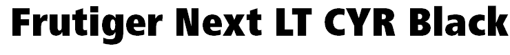 Frutiger Next LT CYR Black Condensed