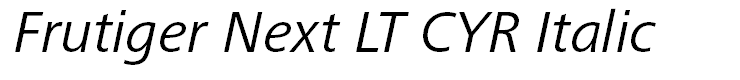 Frutiger Next LT CYR Italic