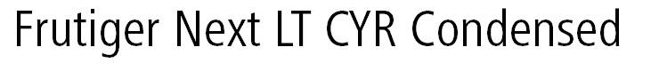 Frutiger Next LT CYR Condensed