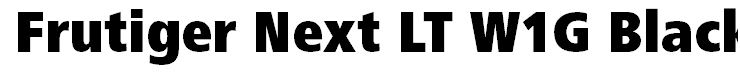 Frutiger Next LT W1G Black Condensed