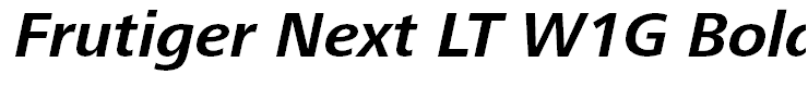 Frutiger Next LT W1G Bold Italic